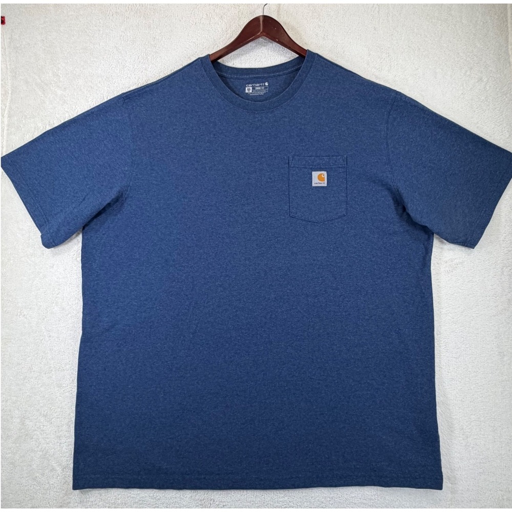 Carhartt Mens 3XL TALL Blue Heather Loose Fit Pocket T-Shirt Short Sleeve Tee